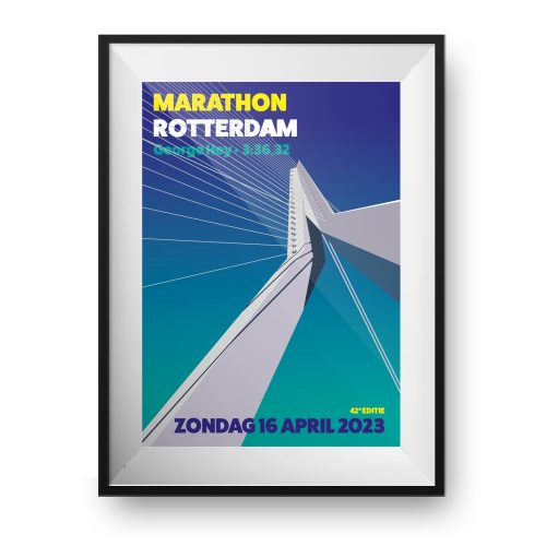 Special print Marathon Rotterdam - Erasmusbrug