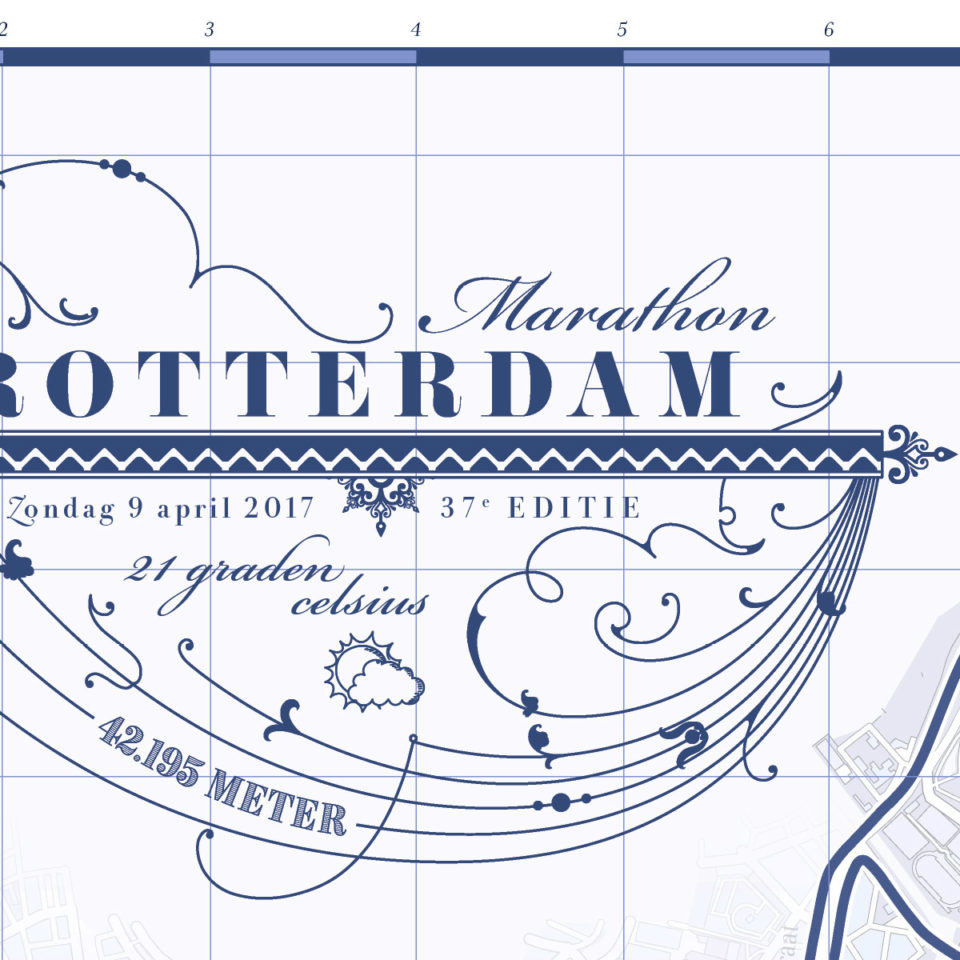 Print-Marathon Rotterdam Classic Blue