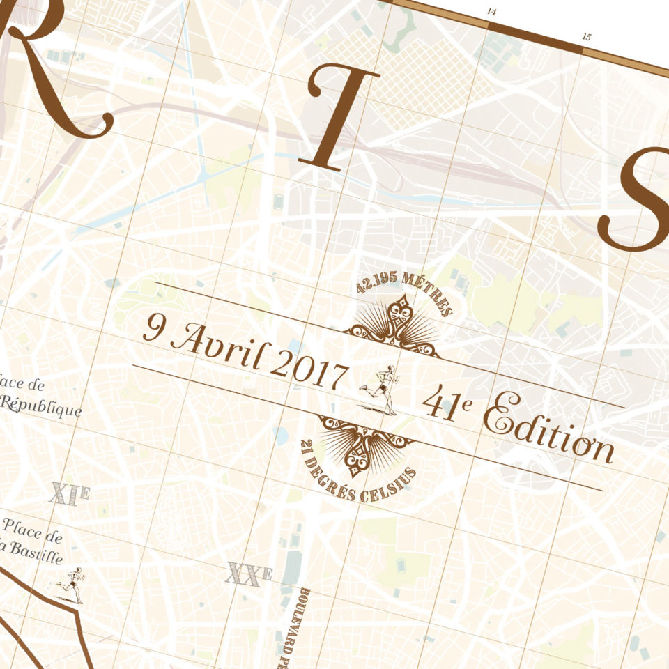 Paris Marathon print - print my run