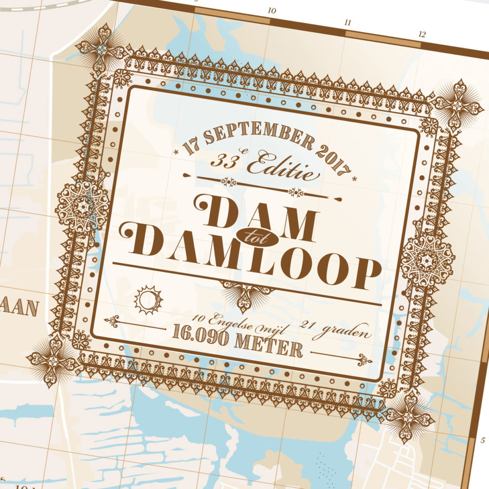 Dam tot Damloop print - Print my run