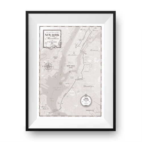 Print New York City Marathon Grey - Printmyrun