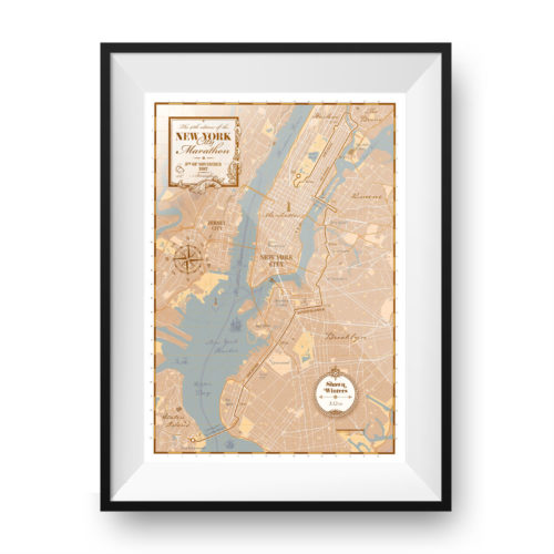 Print New York City Marathon Classic Brown - Printmyrun