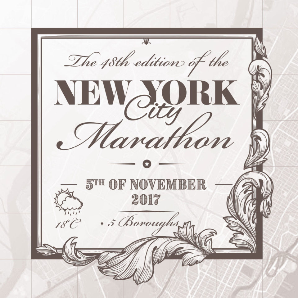 Print New York City Marathon Gray - Printmyrun