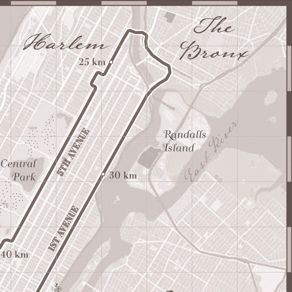 Druck New York City Marathon Grau - Printmyrun