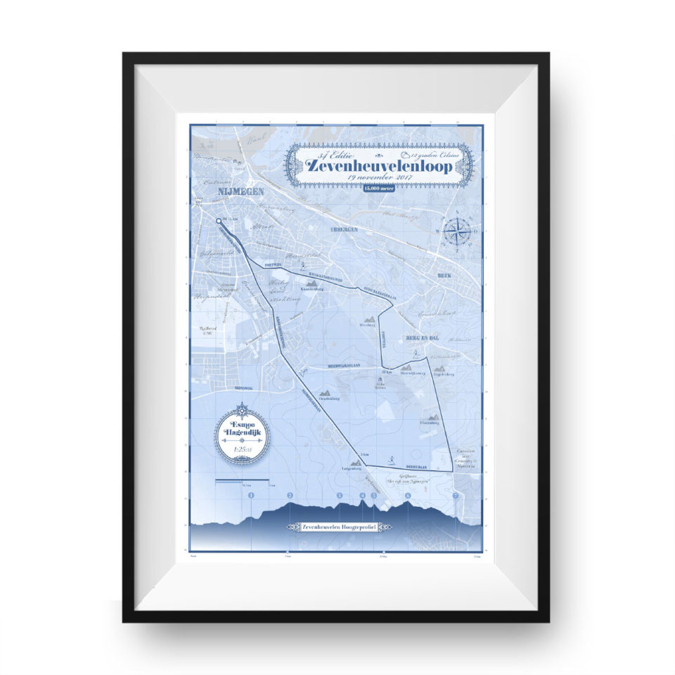 Zevenheuvelenloop print Classic Blue - Printmyrun