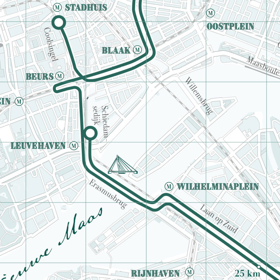 Rotterdam marathon classic green print