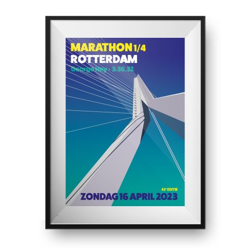 Special print 1/4 Marathon Rotterdam - Erasmusbrug